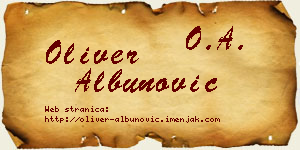Oliver Albunović vizit kartica
